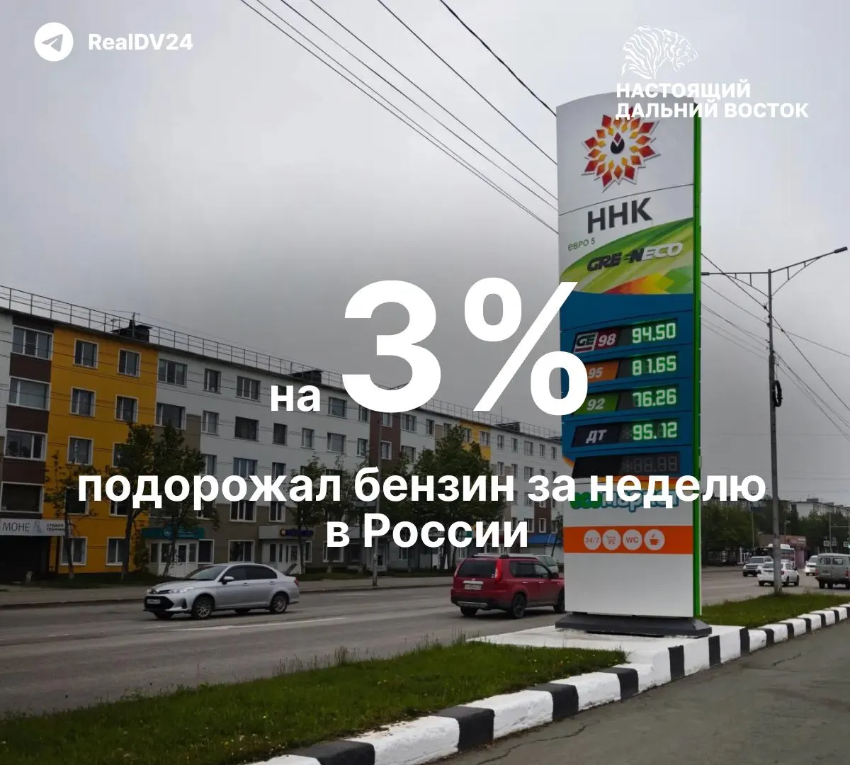 За неделю топливо в России подорожало на 3% — крупнейший недельный рост за 20 лет; за три недели — на 5%, с начала года АИ‑92 вырос примерно на 10%.