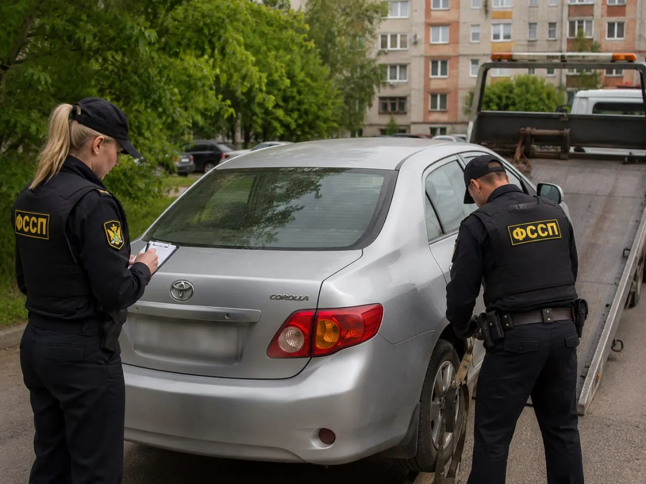 Судебные приставы арестовали Toyota Corolla должницы — после этого она оплатила 77 штрафов на сумму 147 тысяч рублей. В ведомстве напомнили о возможном принудительном взыскании и аресте имущества при просрочке.