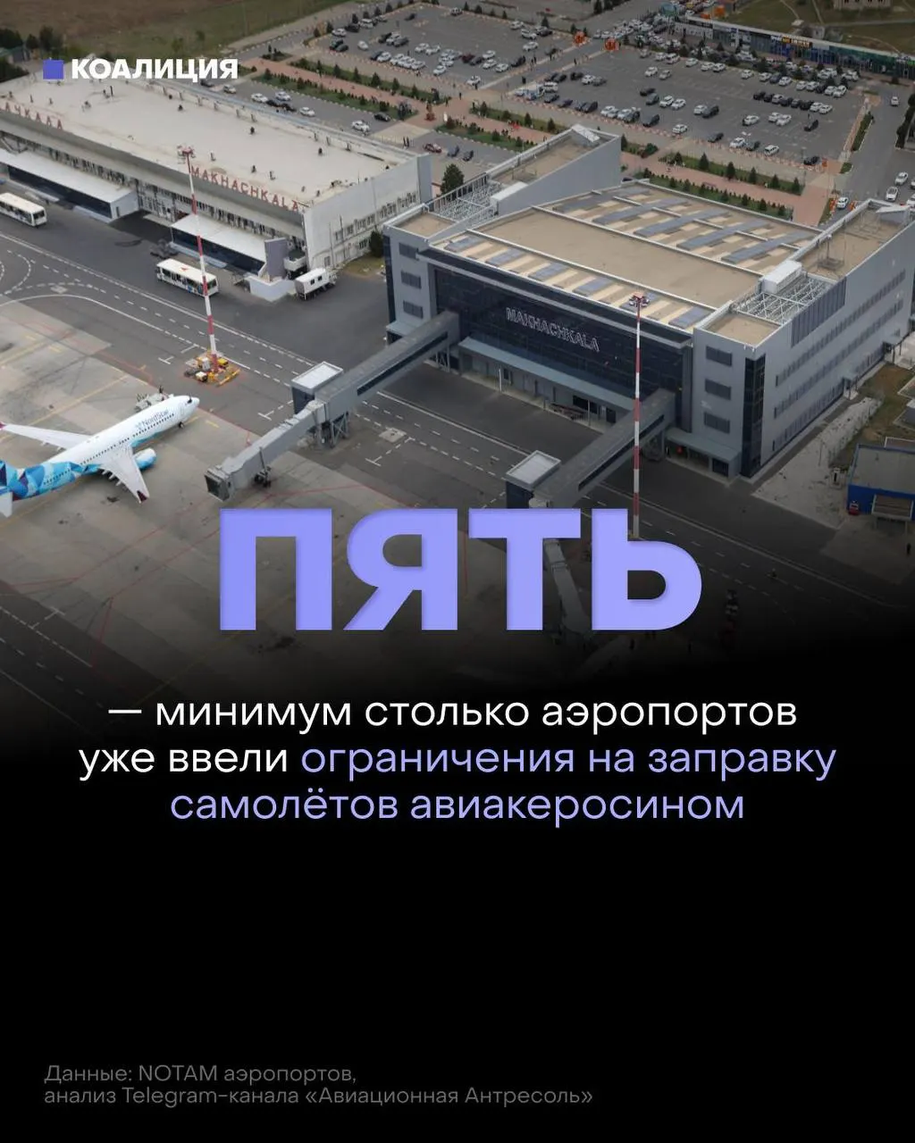 Ряд российских аэропортов ограничил выдачу топлива: керосин дают только на конкретный рейс, в некоторых случаях заправка иностранных авиакомпаний возможна только по согласованию. Давление на рынок авиатоплива усилилось с весны, оптовые цены достигли рекордных значений.