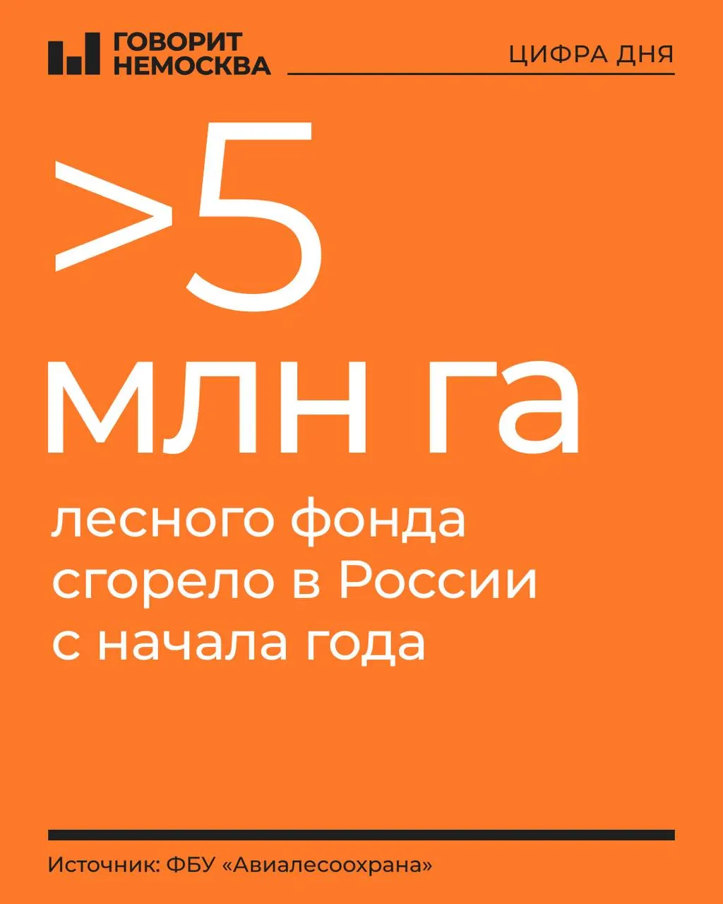 Площадь лесных пожаров за год превысила 5 млн га, сопоставимо с территориями Словакии, Дагестана и Смоленской области. В регионах Дальнего Востока и Сибири наблюдается наибольший ущерб; наиболее напряженная обстановка — в Ямало-Ненецком автономном округе, Якутии и Красноярском крае.